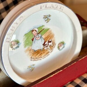 Theodore Haviland Limoges Baby Plate Featuring Baby Bunting Nursery Rhyme